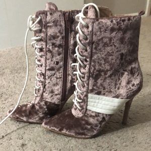 Suede Muave Booties - Size 7